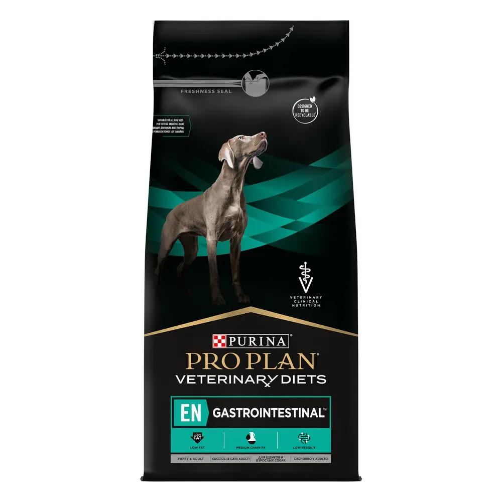 Purina Veterinary Diets EN Gastrointestinal Сухой корм для щенков и взрослых собак при расстройствах пищеварения и экзокринной недостаточности поджелудочной железы, 1,5 кг