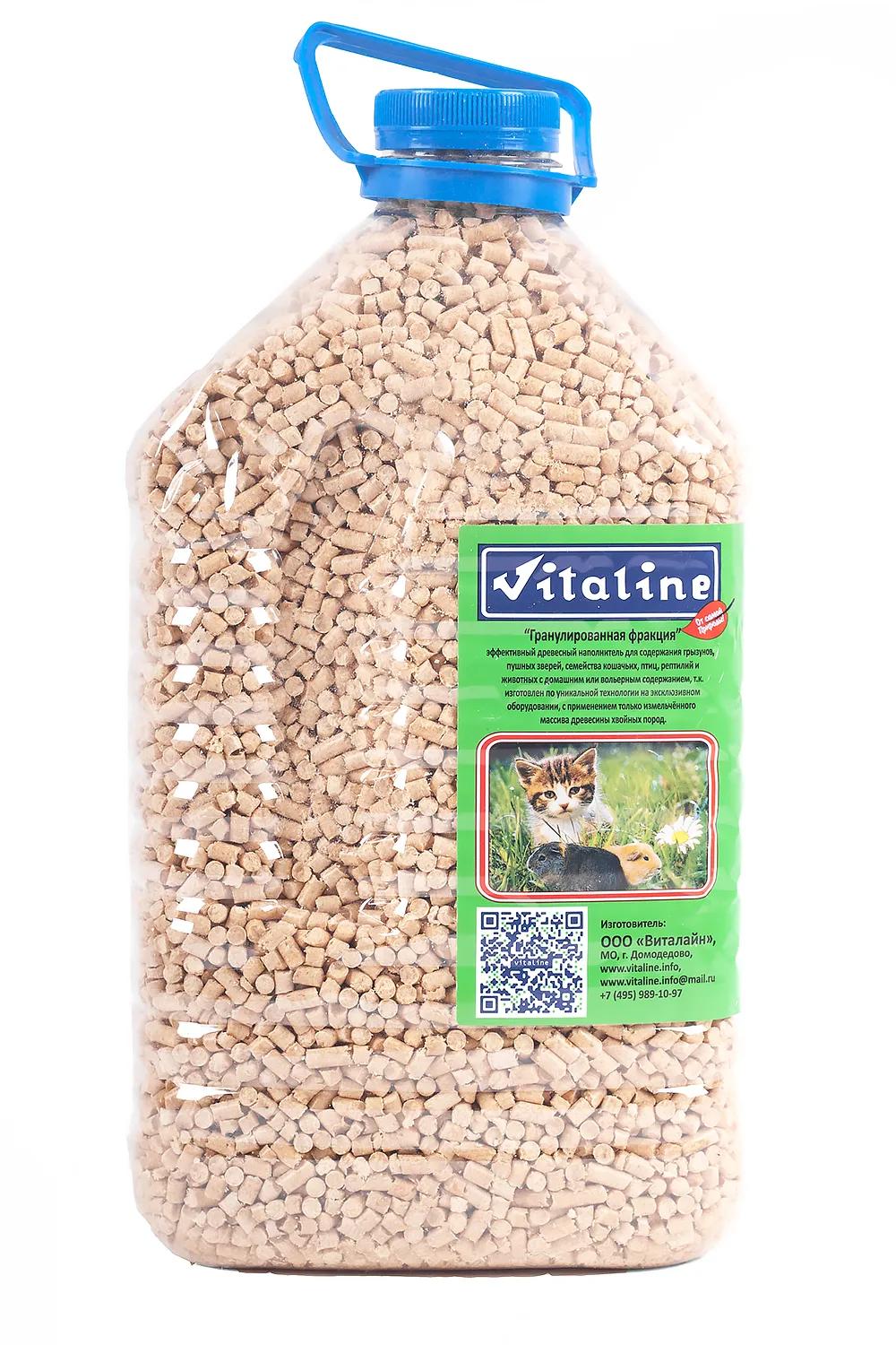 Vitaline Наполнитель древесный гранулированный из хвойных пород для кошачьего туалета, грызунов, птиц и рептилий, 12 л (3 кг)