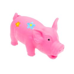 Petmax Игрушка из латекса для собак Свинка в цветочек, 14 см