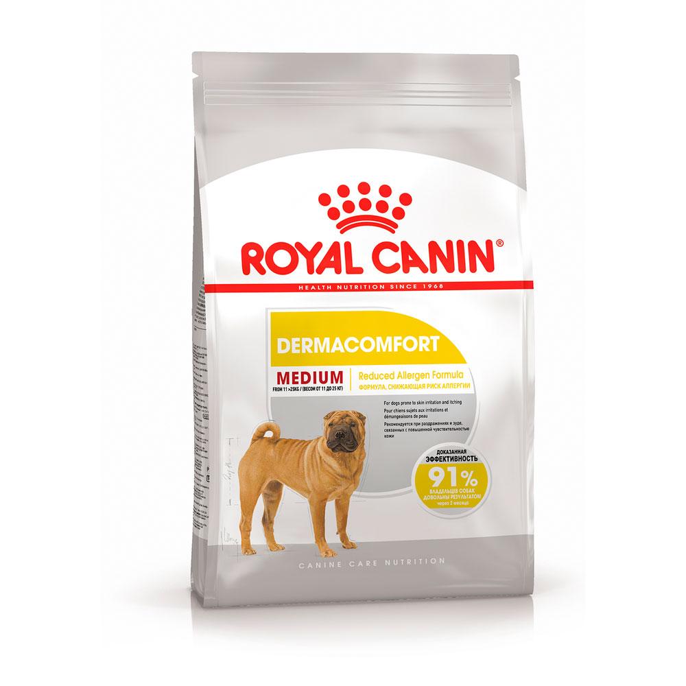 Royal Canin Medium Dermacomfort корм для собак средних пород, склонных к кожным раздражениям, 3 кг