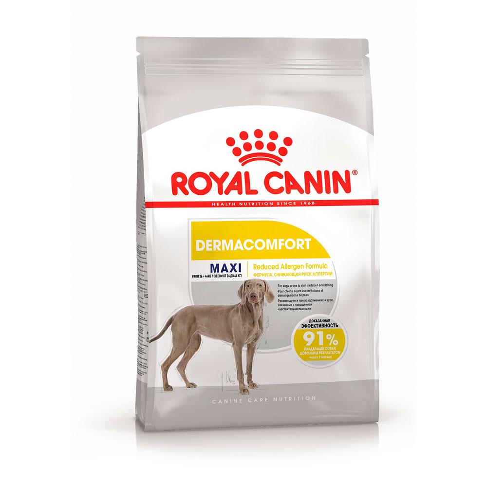 Royal Canin Maxi Dermacomfort Сухой корм для собак склонных к кожным раздражениям и зуду, 3 кг