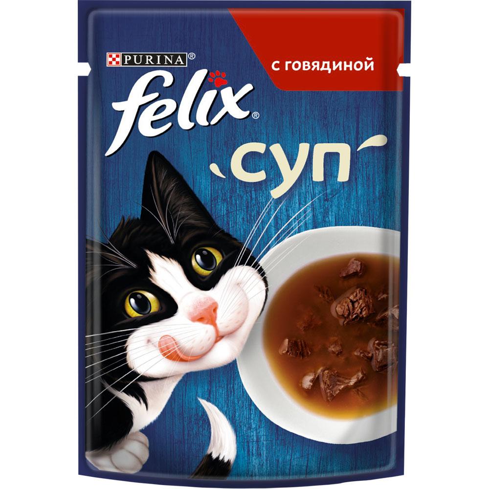 Felix Влажный корм (пауч) для взрослых кошек, с говядиной в соусе, 48 гр.