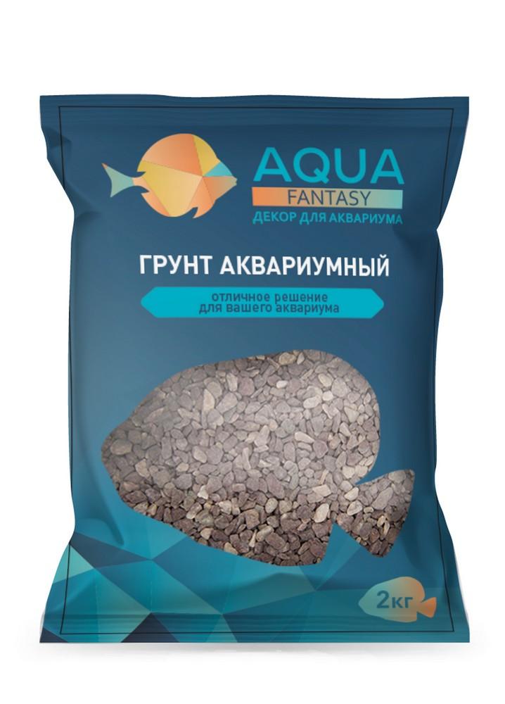 Aquafantasy Грунт аквариумный натуральный, 4-6 мм, 2 кг, бордово-розовый