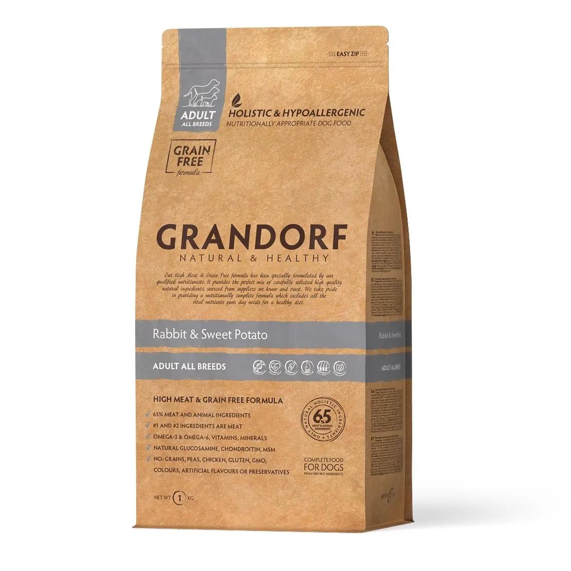 Grandorf Holistic Adult Medium & Maxi Сухой корм для взрослых собак средних и крупных пород, с кроликом и индейкой, 1 кг