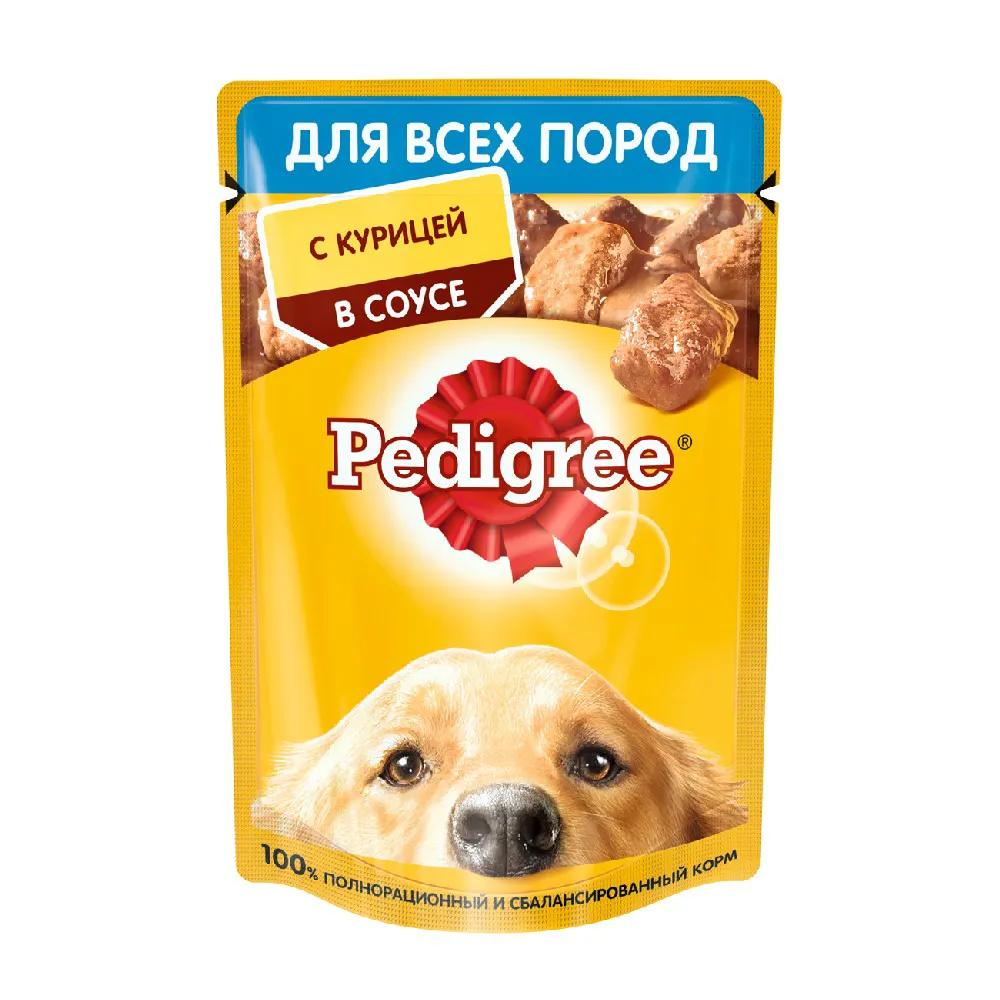 Pedigree Влажный корм (пауч) для взрослых собак всех пород, с курицей в соусе, 85 гр.