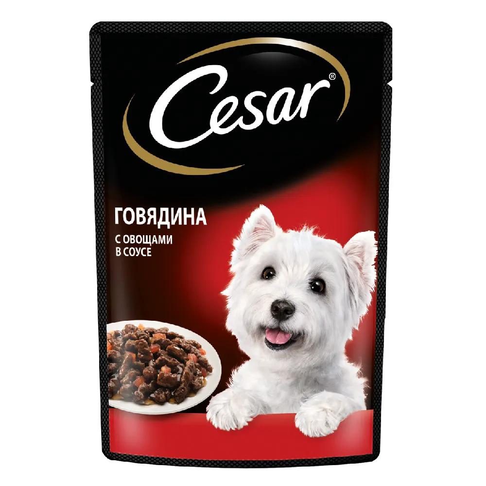 Cesar Влажный корм (пауч) для собак, говядина с овощами, 85 гр.