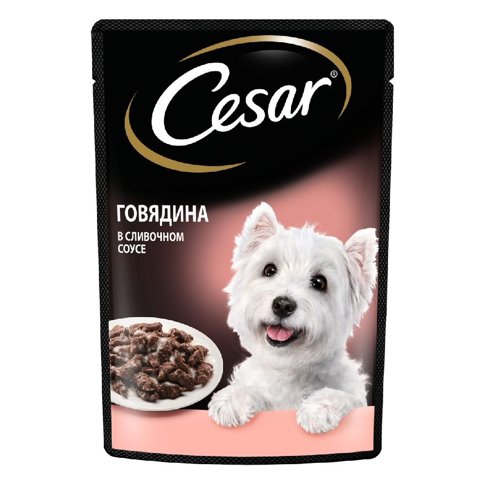 Cesar Влажный корм (пауч) для собак, говядина в сливочном соусе, 85 гр.