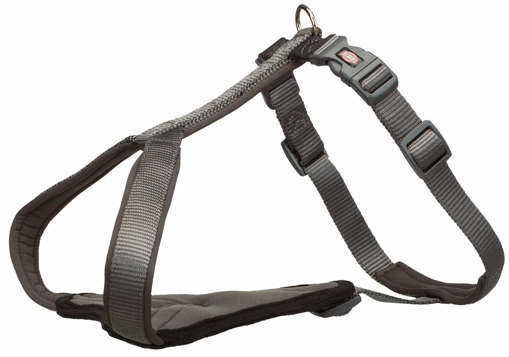 Trixie Шлейка Premium Y-harness, S, обхват груди 42-50 см, ширина 15 мм, графитовая