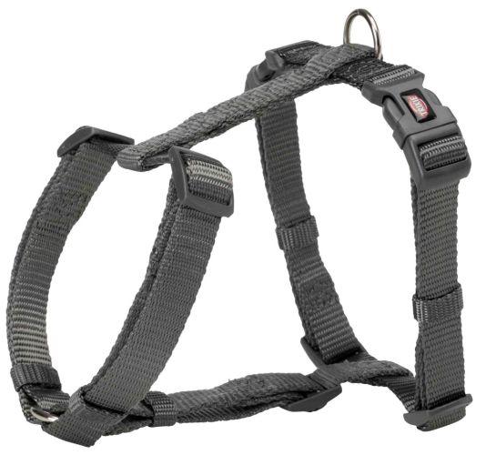 Trixie Шлейка Premium H-Harness, S–M: 42–60 см/15 мм, графитовый