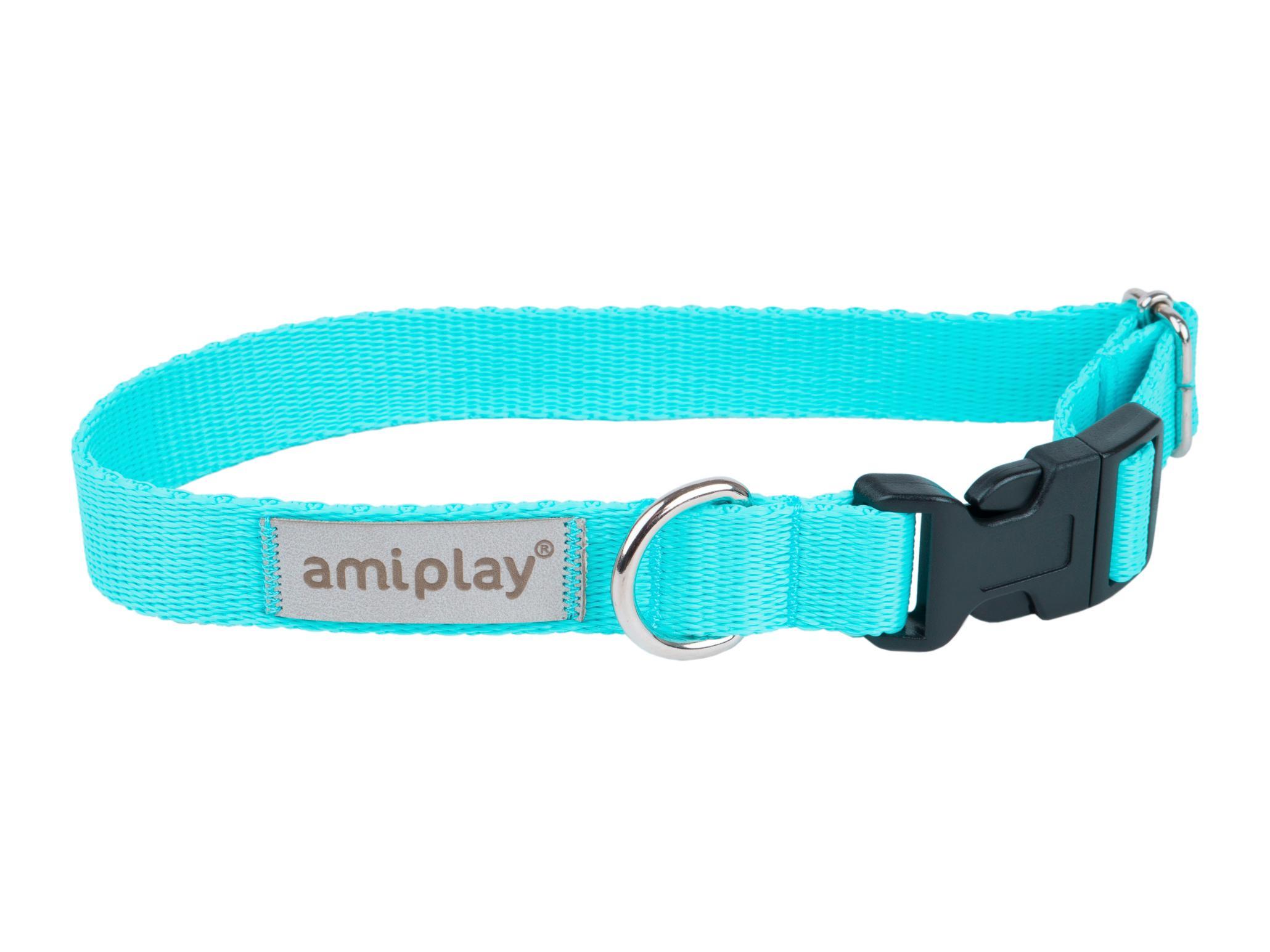 AmiPlay Samba Ошейник для собак мелких пород регулируемый бирюзовый S 20-35x1,5 см