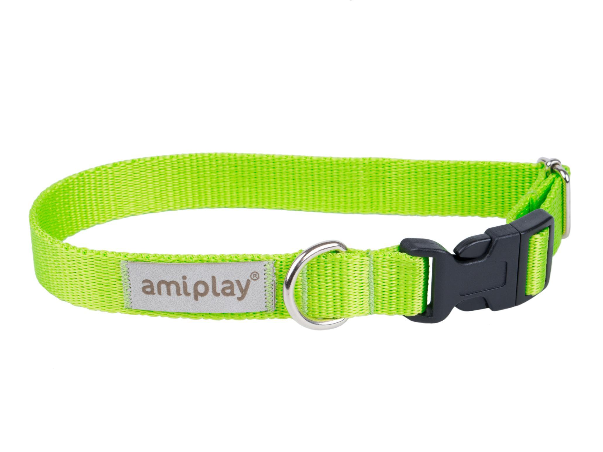 AmiPlay Samba Ошейник для собак мелких пород регулируемый зеленый S 20-35x1,5 см