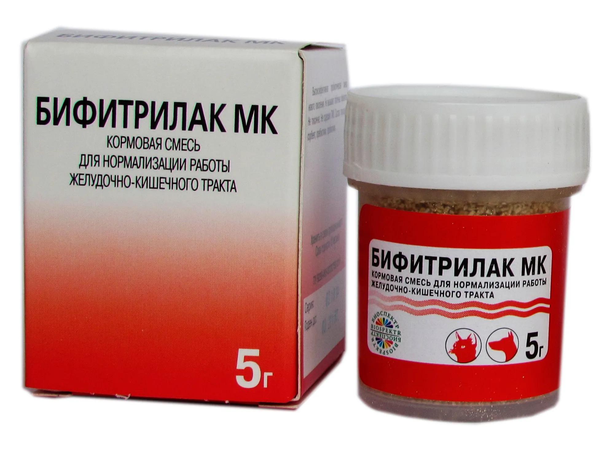 Биоспектр Бифитрилак МК Кормовая смесь для нормализации работы желудочно-кишечного тракта у кошек и собак, 5 гр.