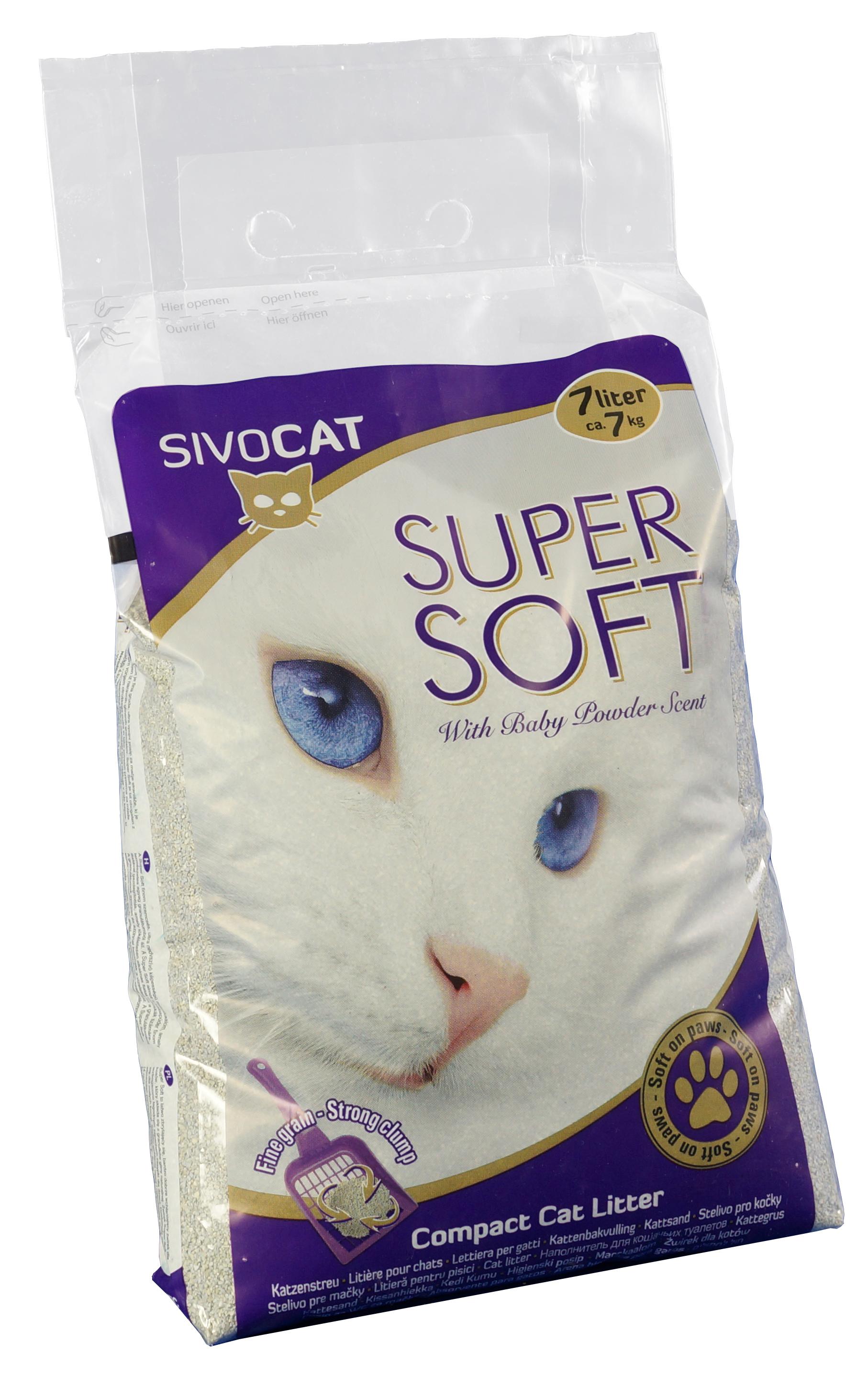 Sivokat Super Soft наполнитель для кошачьего туалета, комкующийся, 7 л