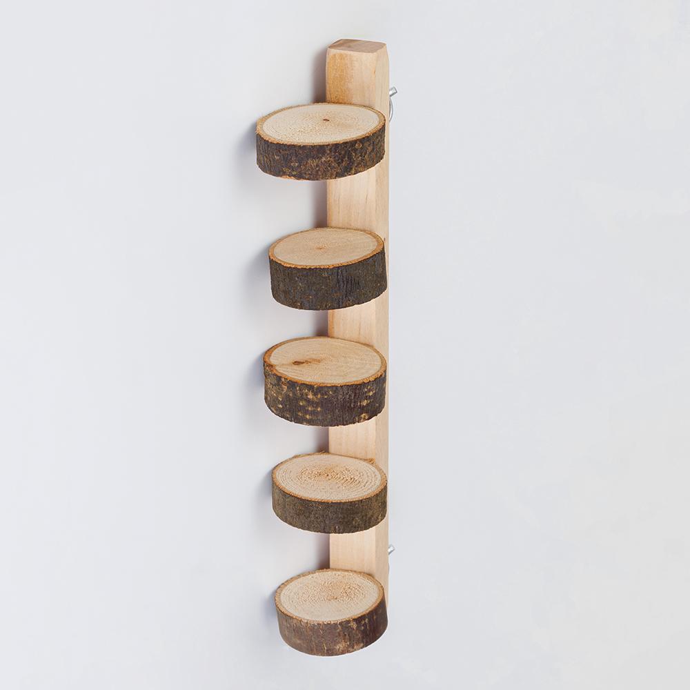 Petmax Лесенка из спилов для птиц и грызунов 5 ступенек, 30х8 см