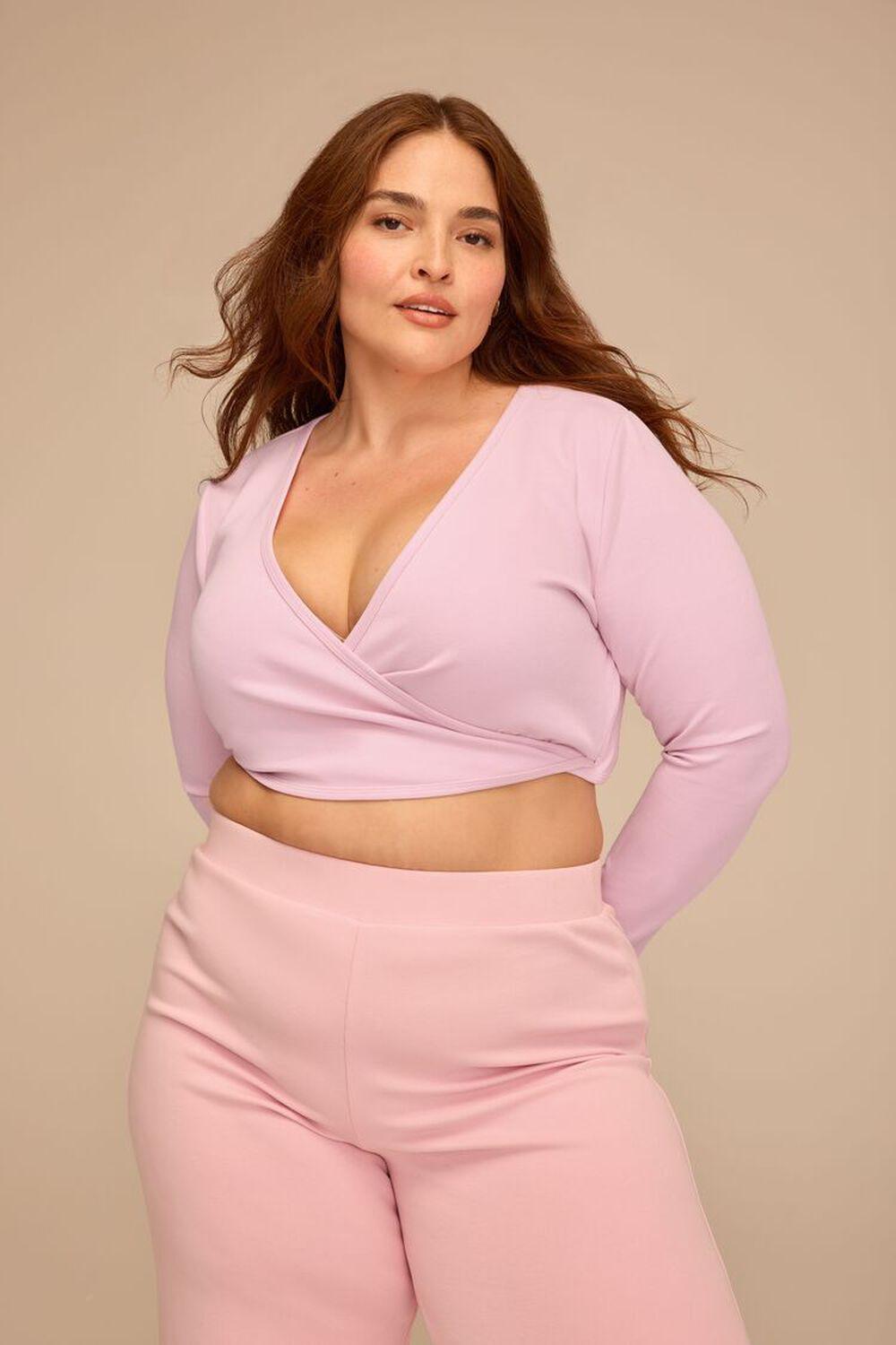 Блуза обтягивающего кроя Plus Size с завязками на талии и длинными рукавами от FOREVER21