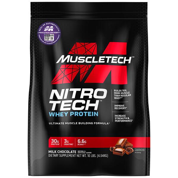 Nitro-Tech® Протеиновый порошок для мышечной массы, шоколадное молоко, 4,54 кг