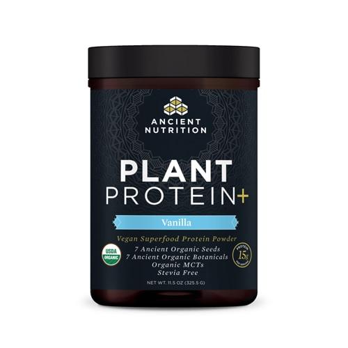 Растительный белковый порошок Plant Protein+ со вкусом ванили, 326 г, 15 г белка, без сахара