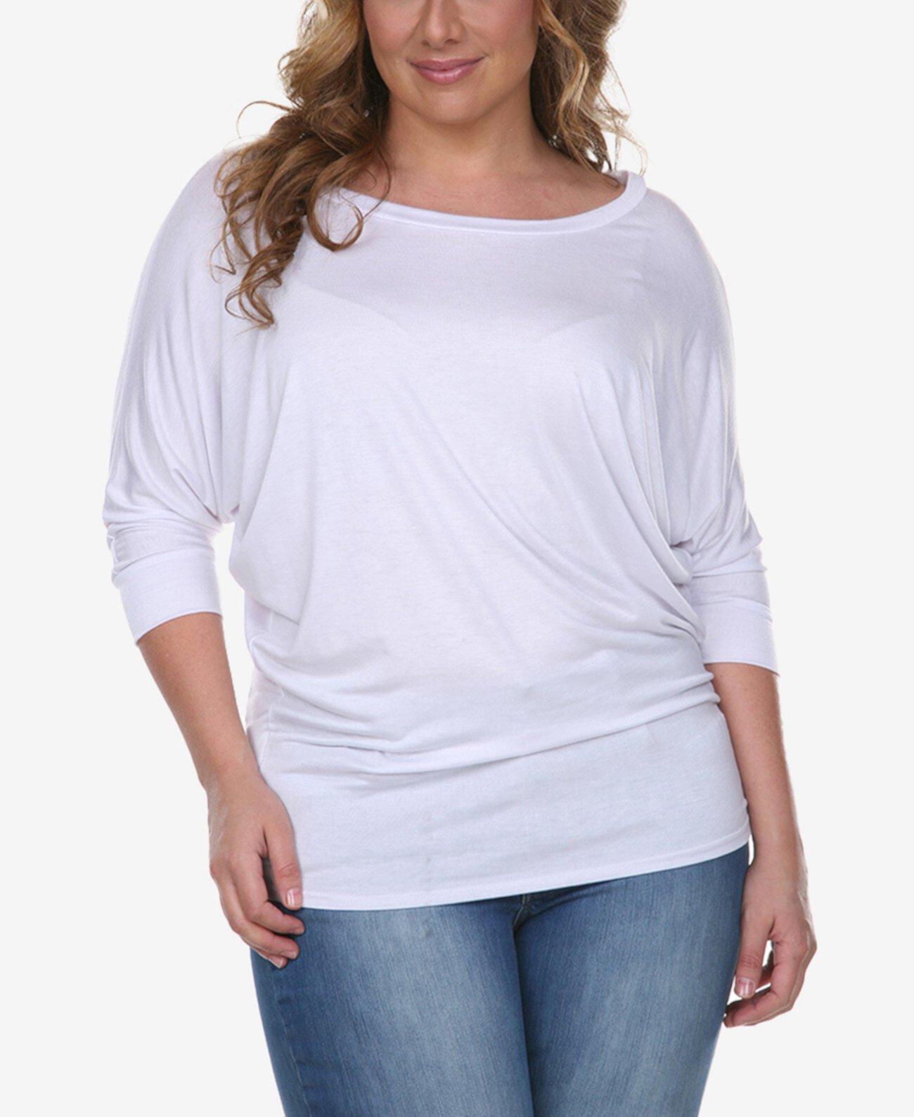 Женская Футболка White Mark Plus Size с Рукавами Баттл