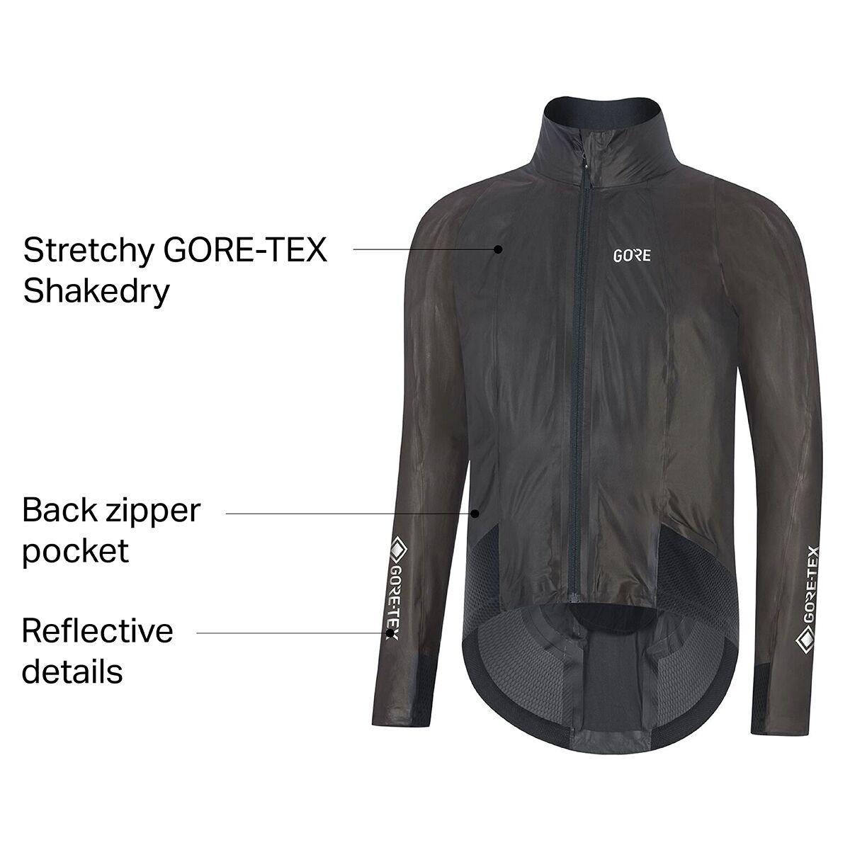 Куртка Race SHAKEDRY для велосипедистов из Gore-Tex с отражающими элементами и молнией сзади