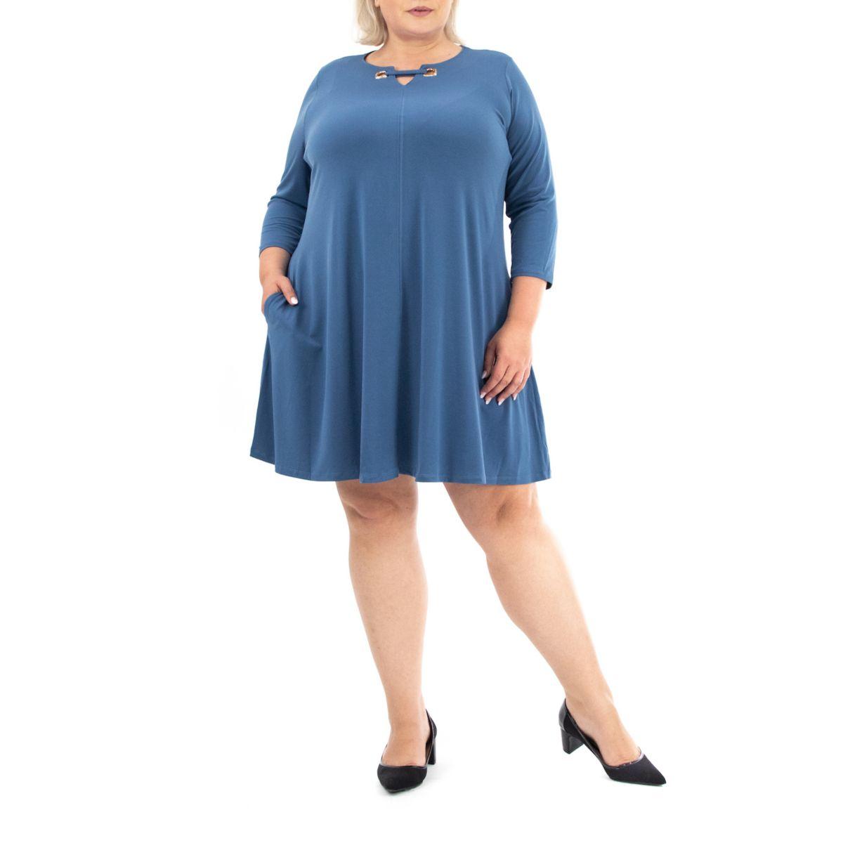 Женское Платье Nina Leonard Plus Size Grommet Notchneck