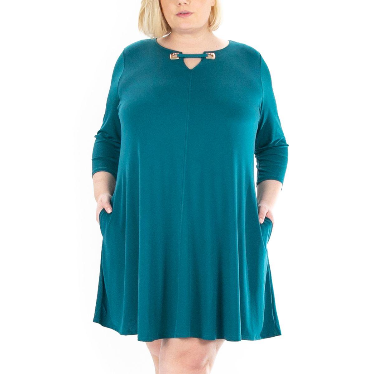 Женское Платье Nina Leonard Plus Size Grommet Notchneck