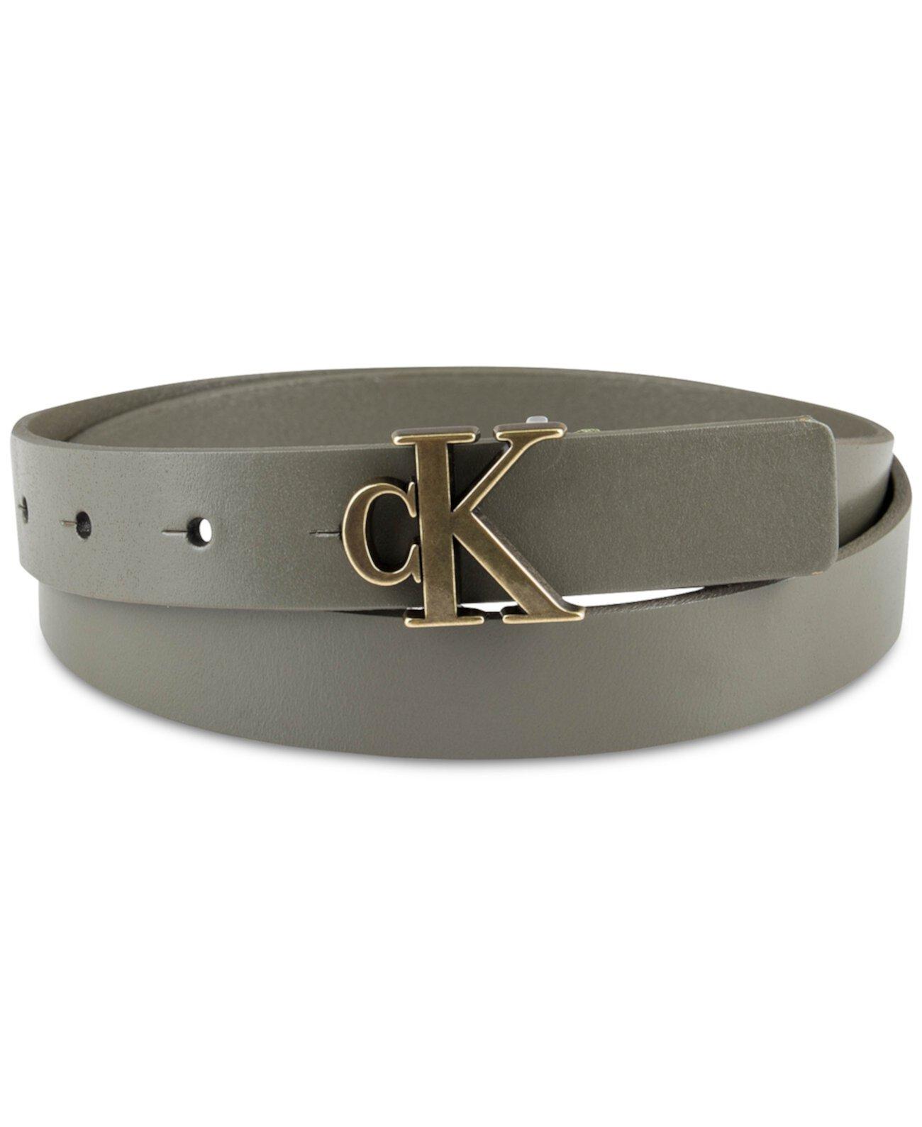 Ремень Calvin Klein Women's CK Monogram Buckle Skinny