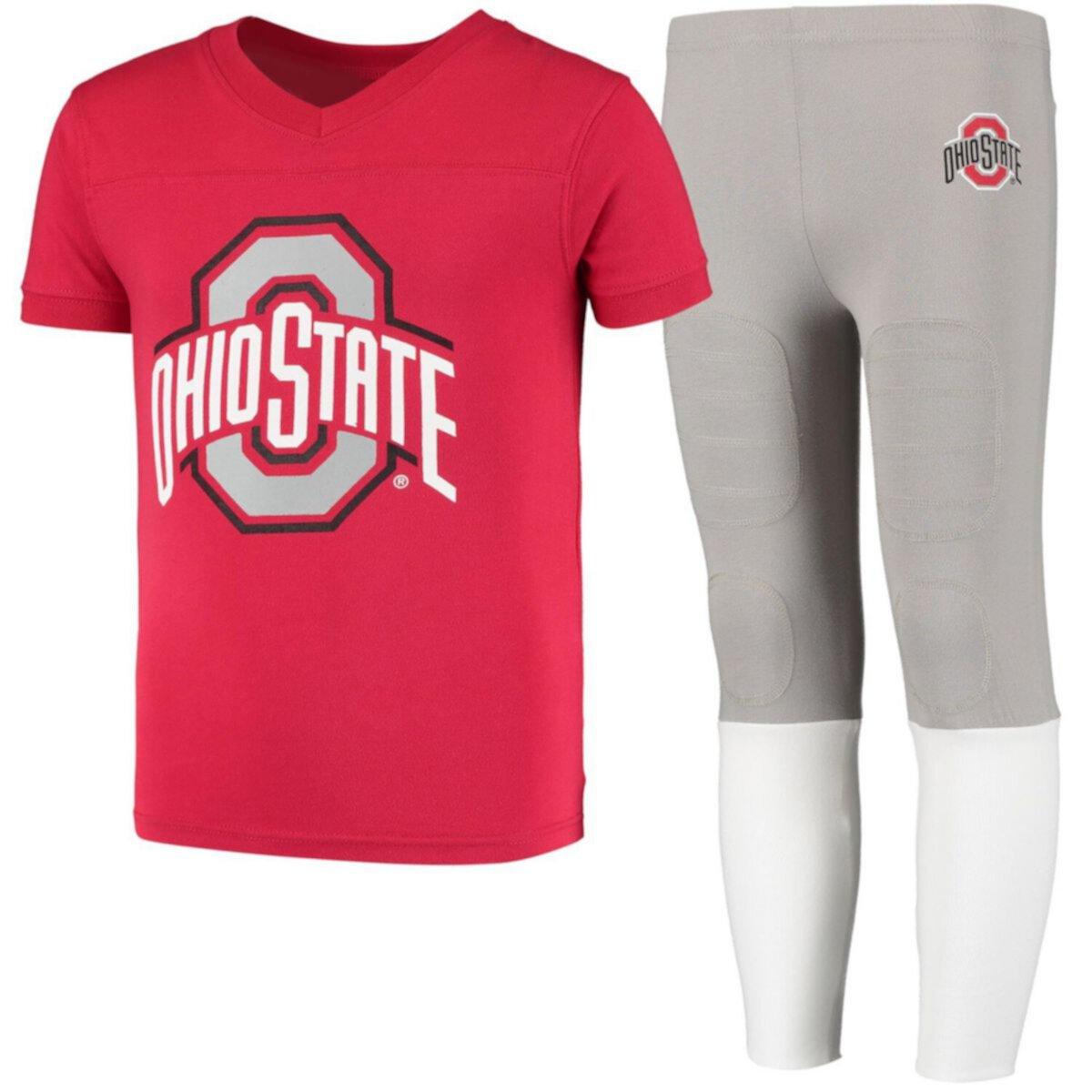 Детские Пижамы Wes & Willy Scarlet/Gray Ohio State Buckeyes