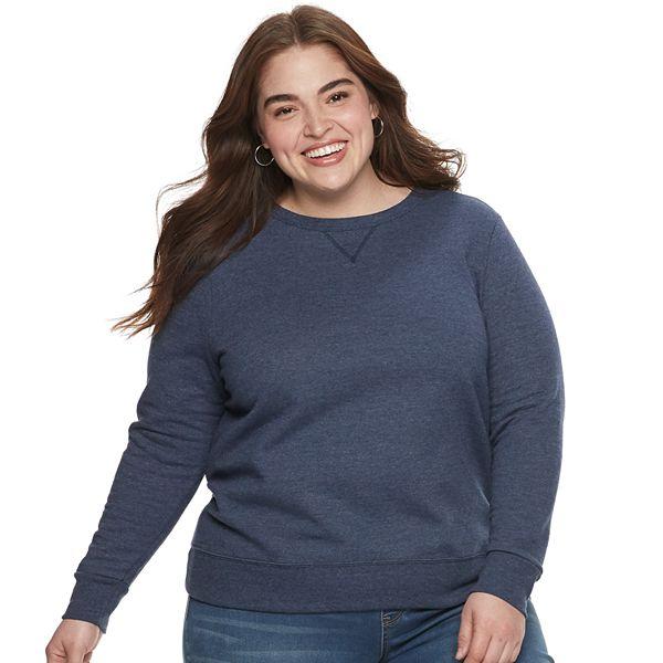 Плюшевый свитшот размера Plus Size от Just My Size с классическим вырезом и длинными рукавами