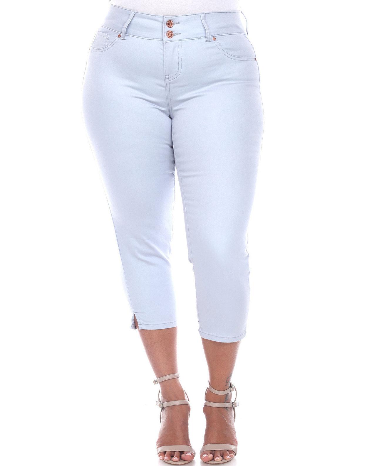 Джинсы капри больших размеров Plus Size от White Mark, облегающие, с карманами