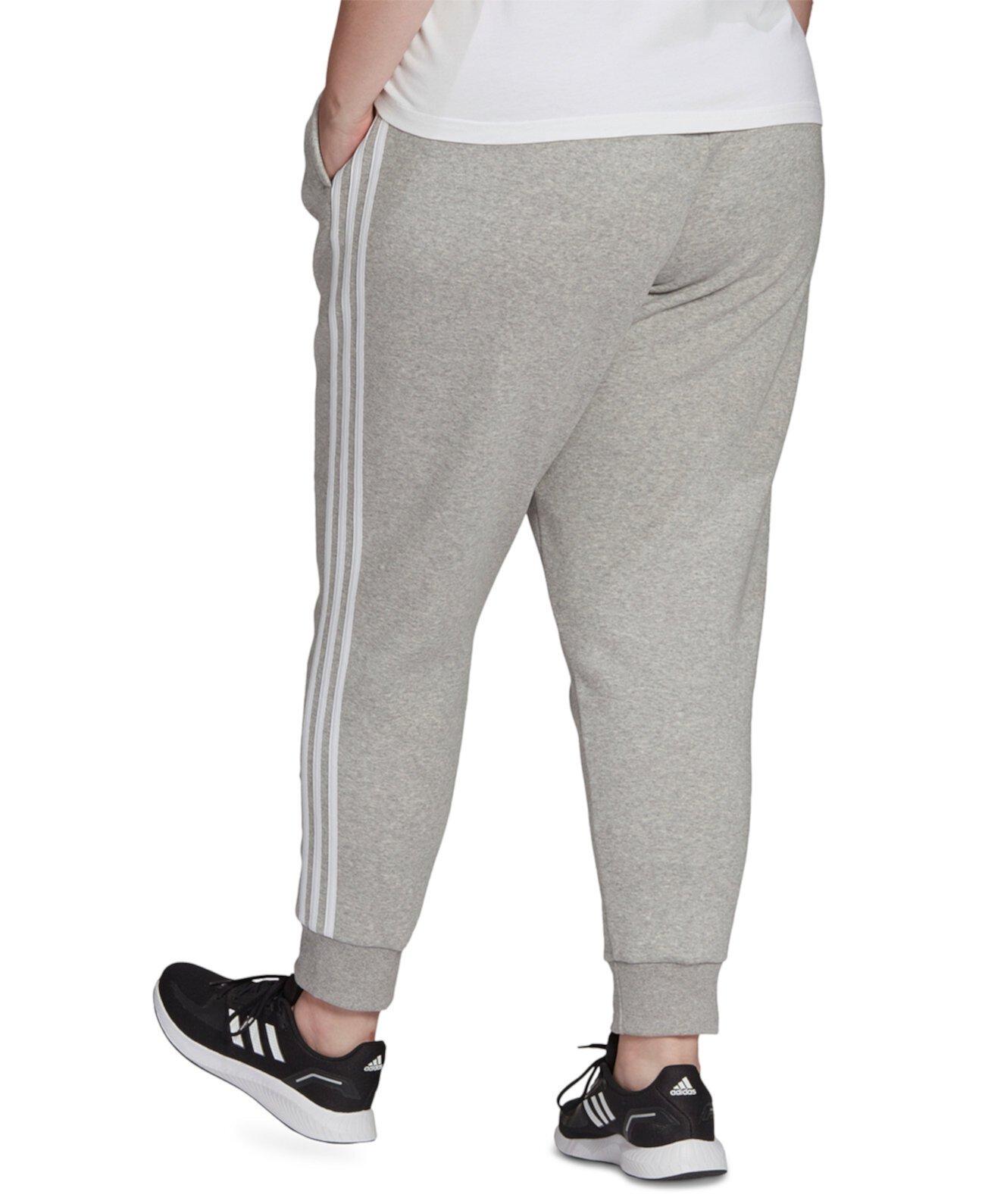 Женские Джоггеры Adidas Plus Size Essentials 3-Stripe Fleece