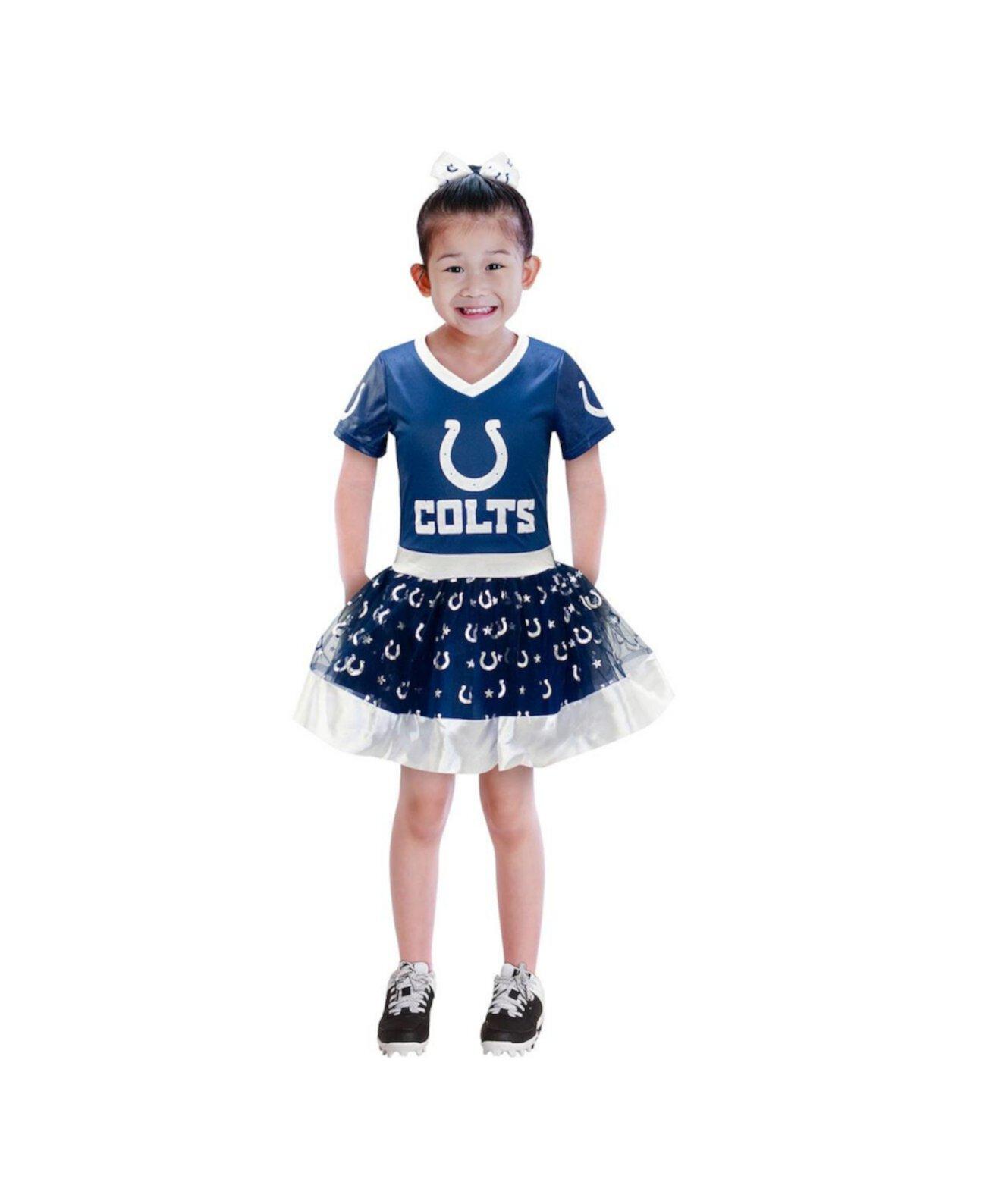 Детский карнавальный костюм Jerry Leigh для девочек Royal Indianapolis Colts Tutu Tailgate Game Day V-образный вырез