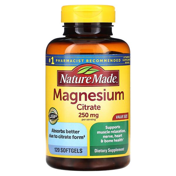 Magnesium Citrate, 250 mg, 120 Softgels (Мягкие капсулы) (125 mg per Softgel)