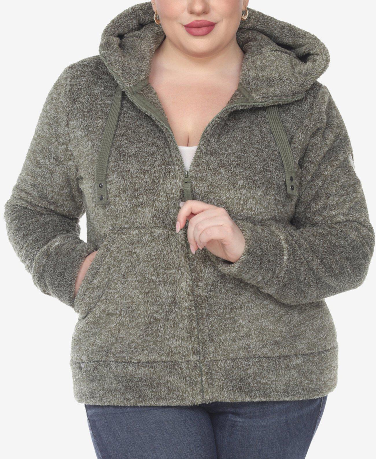 Женская Пуховая жилетка White Mark Plus Size Hooded Sherpa