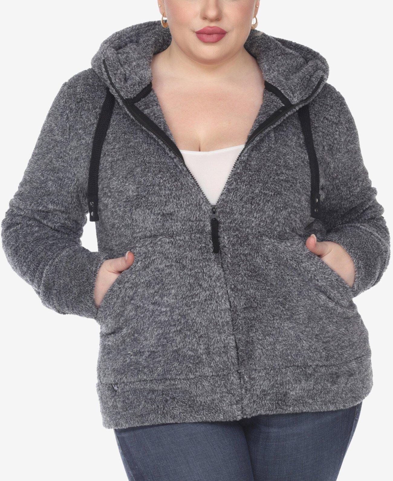 Женская Пуховая жилетка White Mark Plus Size Hooded Sherpa