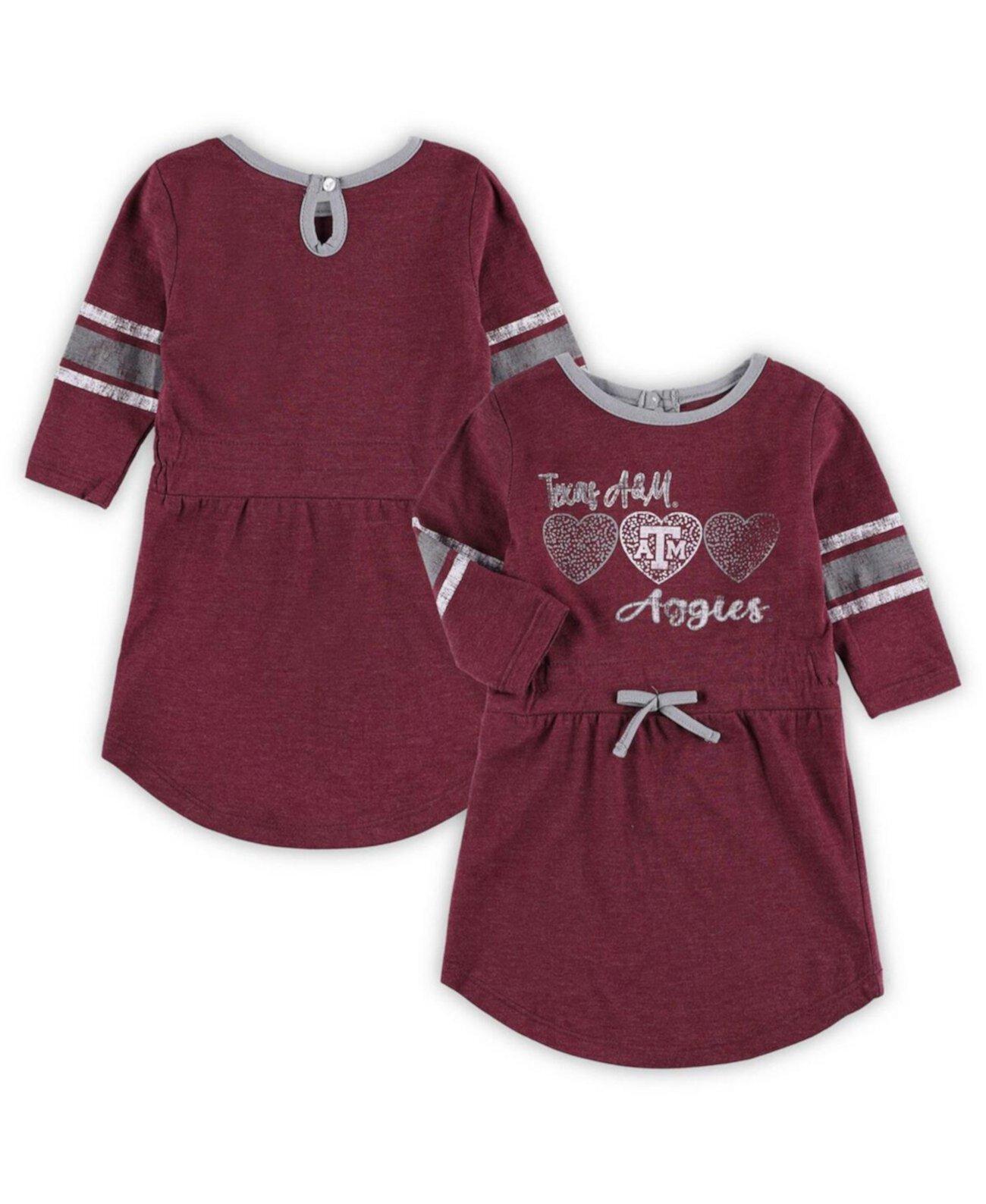 Детское Платье Colosseum Texas A&M Aggies Poppin Sleeve Stripe