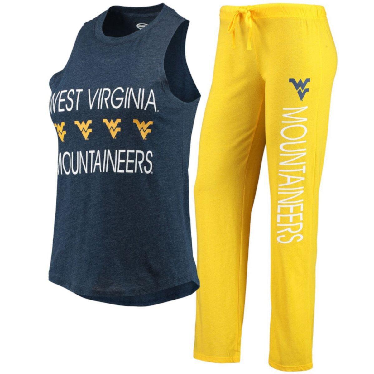 Женский комплект для сна от Concepts Sport: топ и брюки с логотипом West Virginia Mountaineers