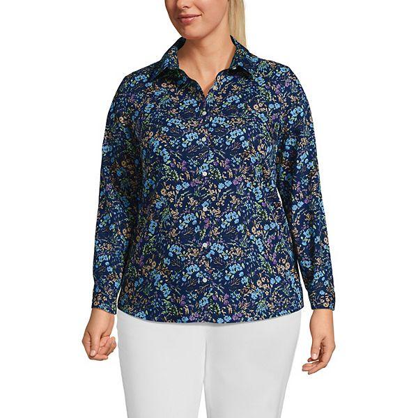 Женская Блузка Lands' End Wrinkle-Free No Iron Button-Front Shirt