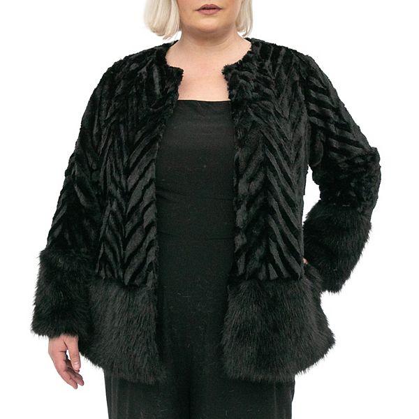 Женское Болеро Nina Leonard Chevron Faux-Fur