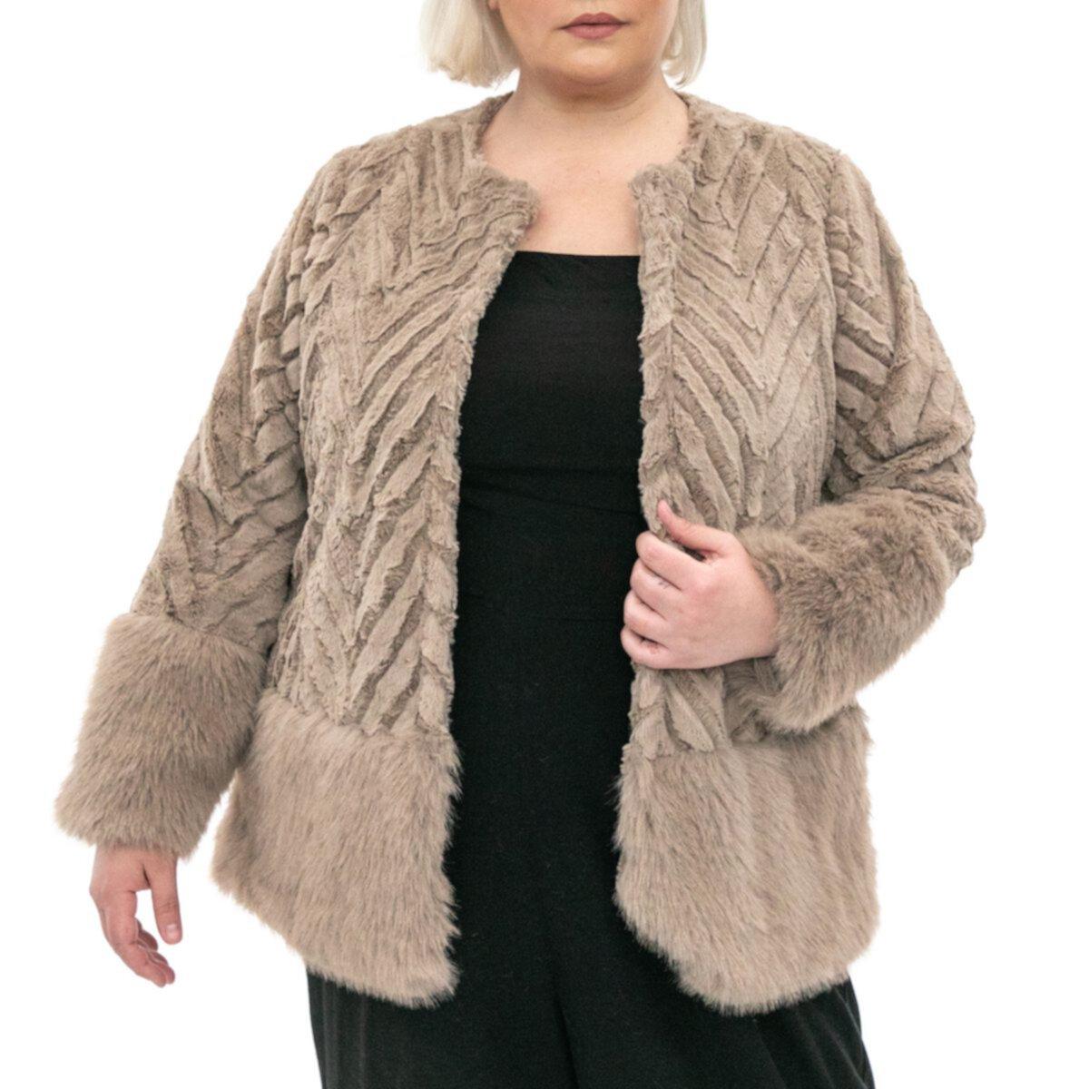 Женское Болеро Nina Leonard Chevron Faux-Fur