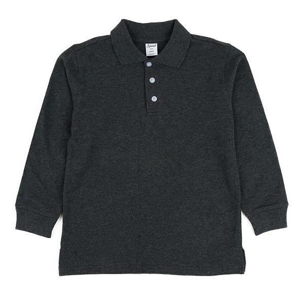 Рубашка Leveret Long Sleeve Cotton Polo Shirt Neutral Solid Color