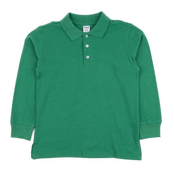 Детская Футболка Leveret Long Sleeve Cotton Polo Shirt Classic Solid Color