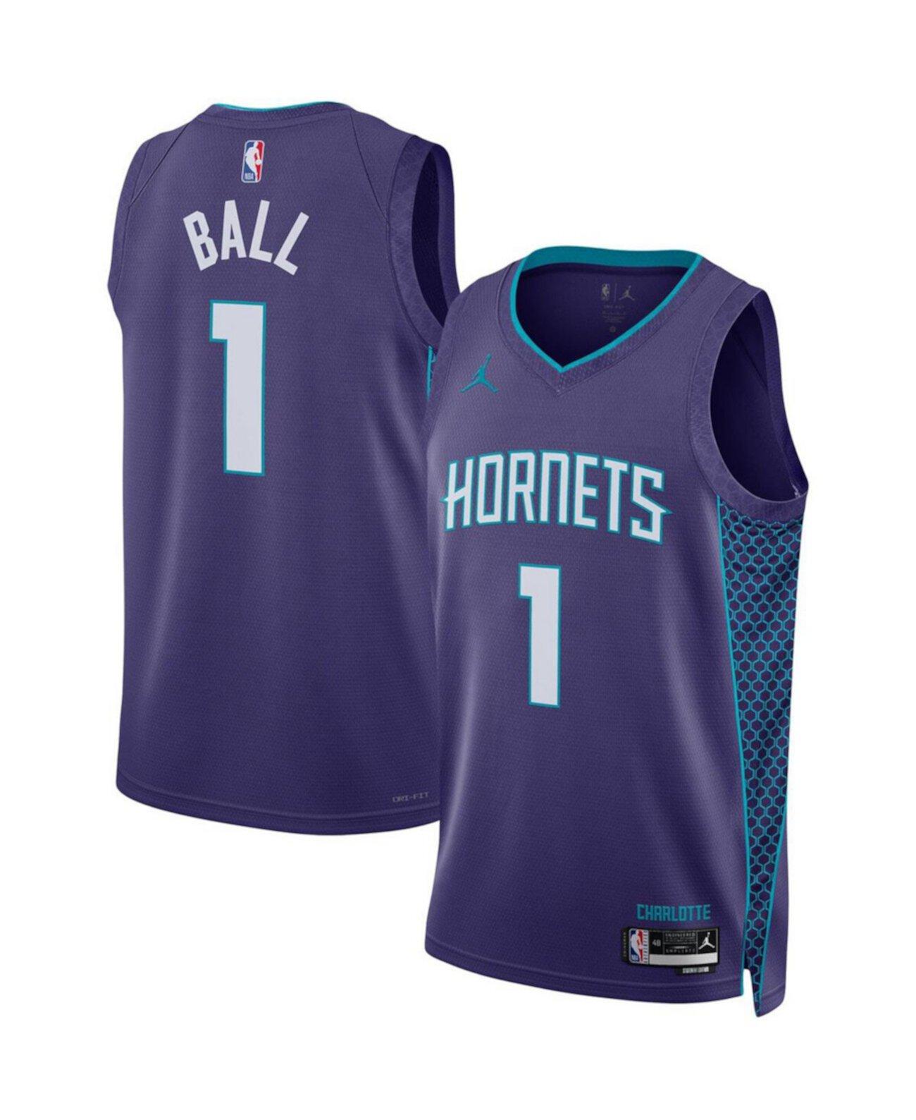 Мужская Джерси Jordan Lamelo Ball Purple Charlotte Hornets Statement Edition