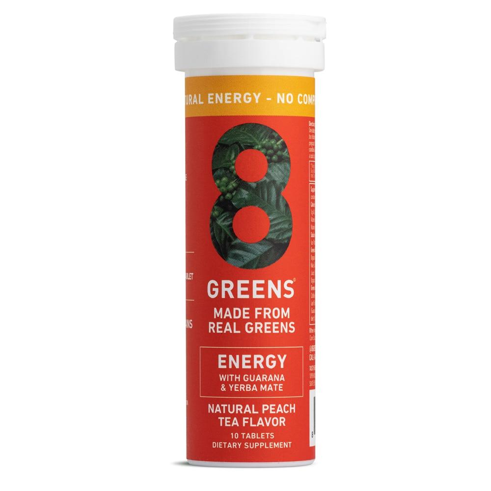 Real Greens Mega Energy Effervescent Tablets (Шипучие таблетки) Peach Tea -- 10 Tablets