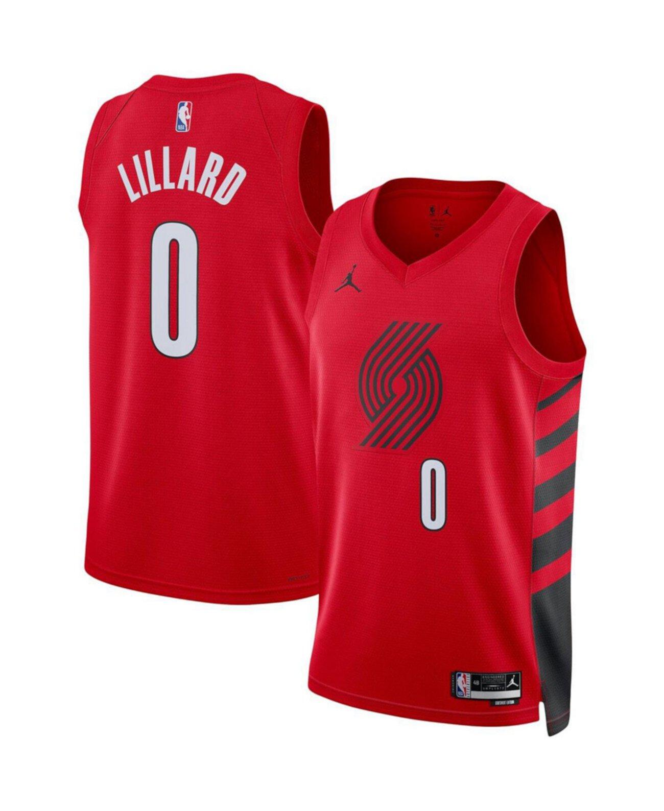 Мужское Джерси Jordan Damian Lillard Красное Portland Trail Blazers 2022/23 Statement Edition