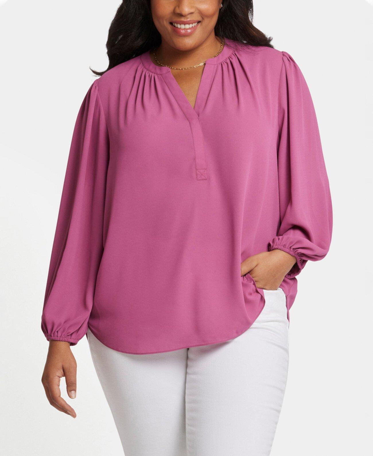 Блузка NYDJ Plus Size Puff Long Sleeve Popover