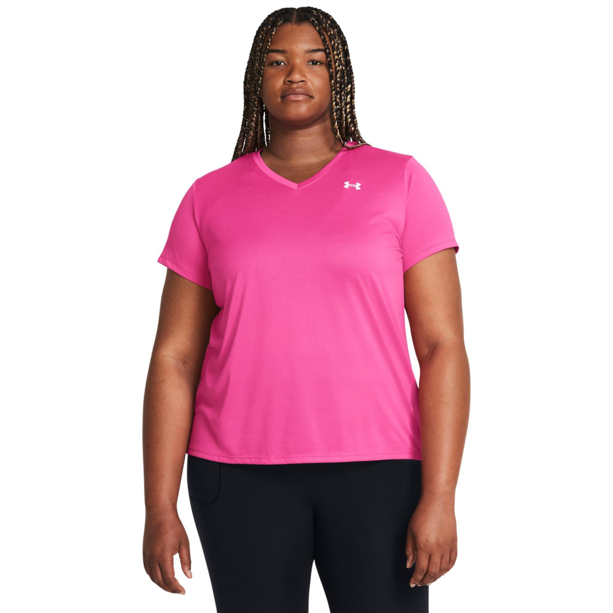 Женская Спортивная одежда Under Armour Plus Size Tech с коротким рукавом и V-образным вырезом