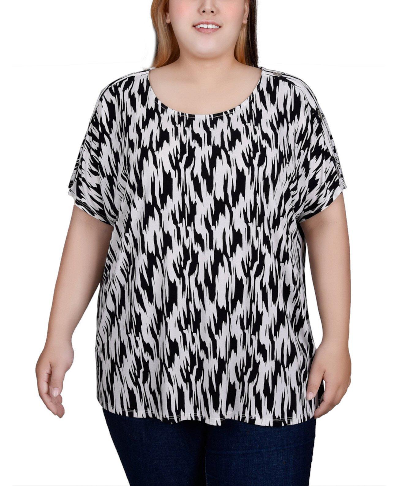 Женская Блузка NY Collection Plus Size Short Sleeve Tunic Top