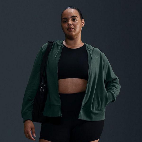 Удобное и уютное худи Nike Dri-FIT One Plus Size с полной застежкой и карманами