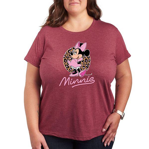 Женская Футболка Licensed Character Minnie Mouse Plus Size с леопардовым принтом