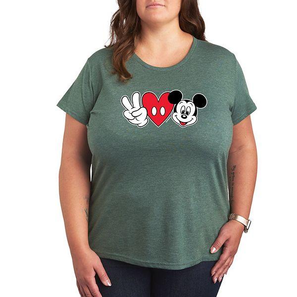 Футболка Disney с графикой Mickey Mouse Plus Size, хлопок, короткие рукава